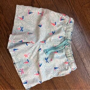 Kids Swim Shorts with Sailboat Print - Multicolor